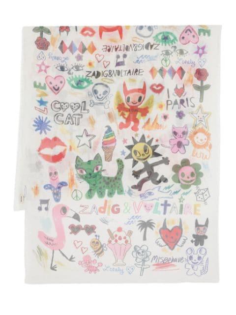 maxi Delta Humberto frayed scarf by ZADIG&VOLTAIRE