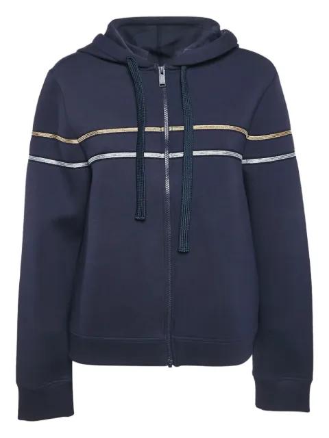 pre-owned stripe zip-up hoodied jacket by ZADIG&VOLTAIRE