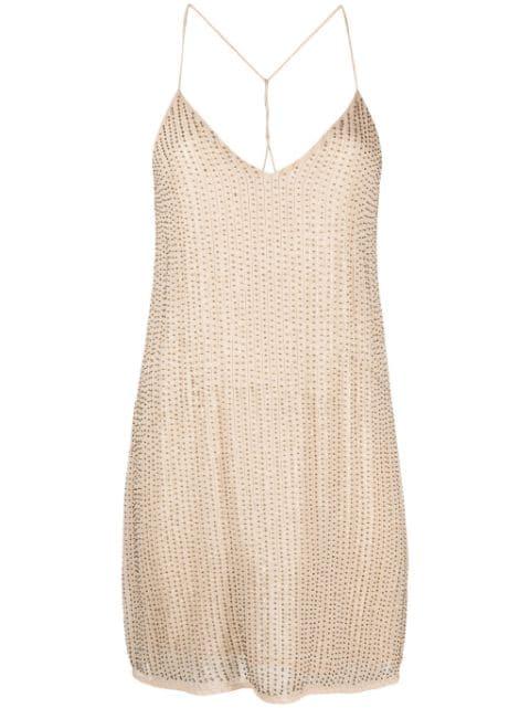 rhinestone V-neck minidress by ZADIG&VOLTAIRE