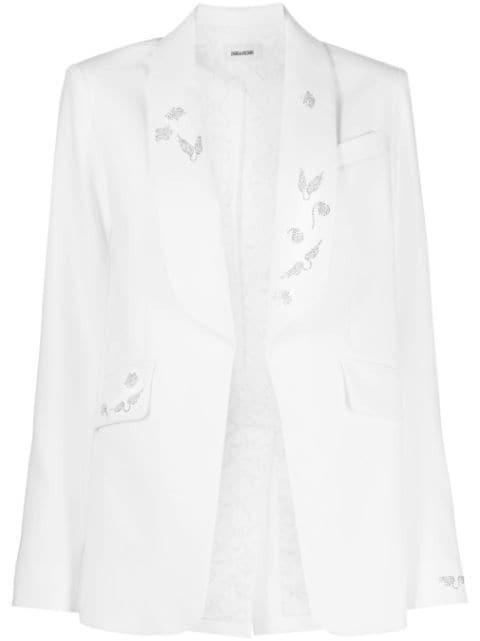 rhinestone-embellished shawl-lapel blazer by ZADIG&VOLTAIRE
