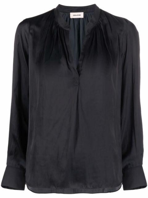 satin-finish V-neck blouse by ZADIG&VOLTAIRE