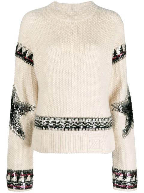 sequin-embellished cashmere jumper by ZADIG&VOLTAIRE
