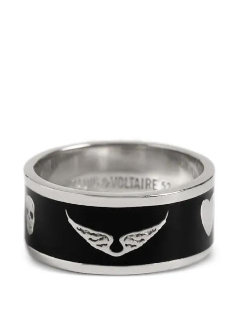 skull-motif heart-print rings by ZADIG&VOLTAIRE