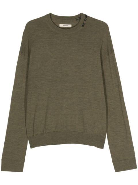 slogan-embroidered wool jumper by ZADIG&VOLTAIRE