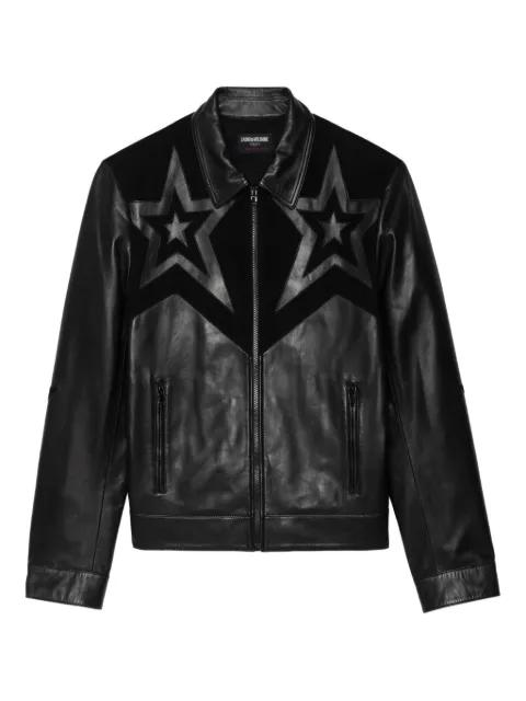 star-appliqué leather jacket by ZADIG&VOLTAIRE star-appliqué leather jacket by ZADIG&VOLTAIRE