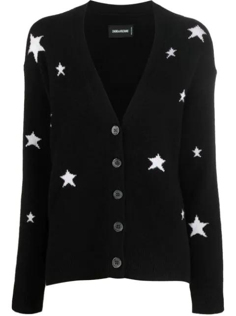 star-embellished cashmere cardigan by ZADIG&VOLTAIRE