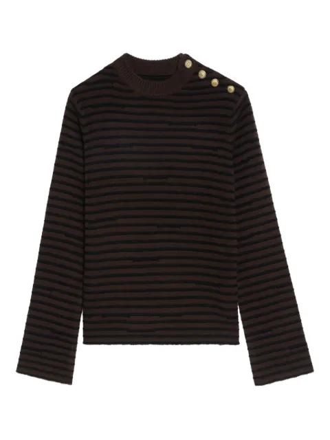 striped button-detailed sweater by ZADIG&VOLTAIRE