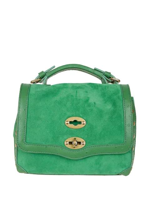 baby Postina® leather-trim suede tote bag by ZANELLATO