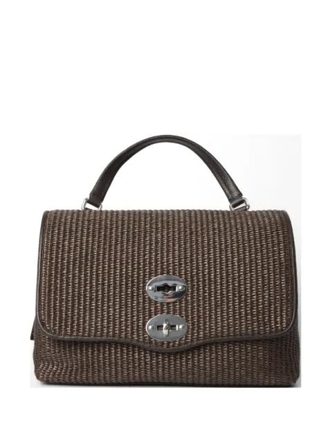 raffia turn-lock tote bag by ZANELLATO