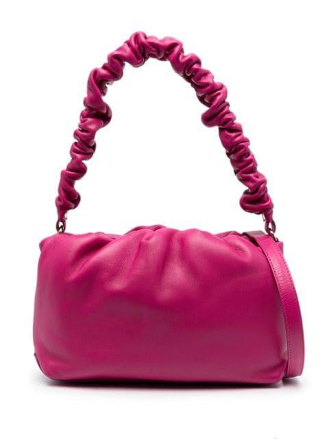 ruched-handle leather shoulder bag by ZANELLATO