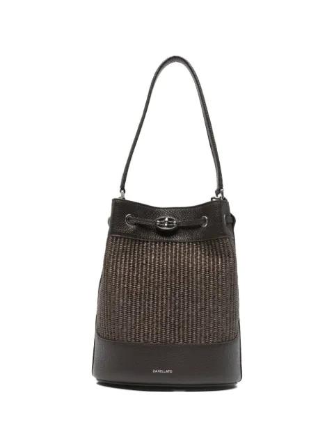 small Monda' woven-panel bucket bag by ZANELLATO
