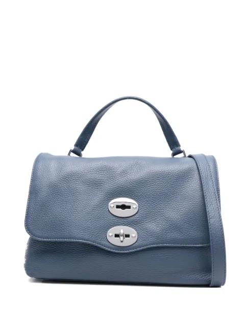 small Postina® stud-embellished flap tote bag by ZANELLATO