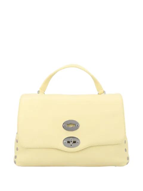 stud-embellished grained leather shoulder bag by ZANELLATO