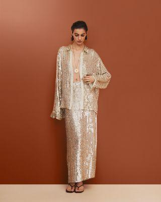 Disk Silk Stretch Skirt by ZANKOV