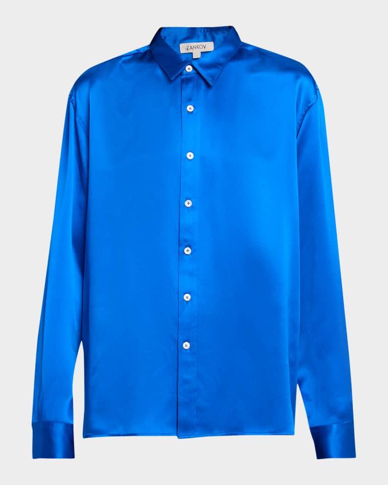 Jimmy Button-Front Silk Shirt by ZANKOV