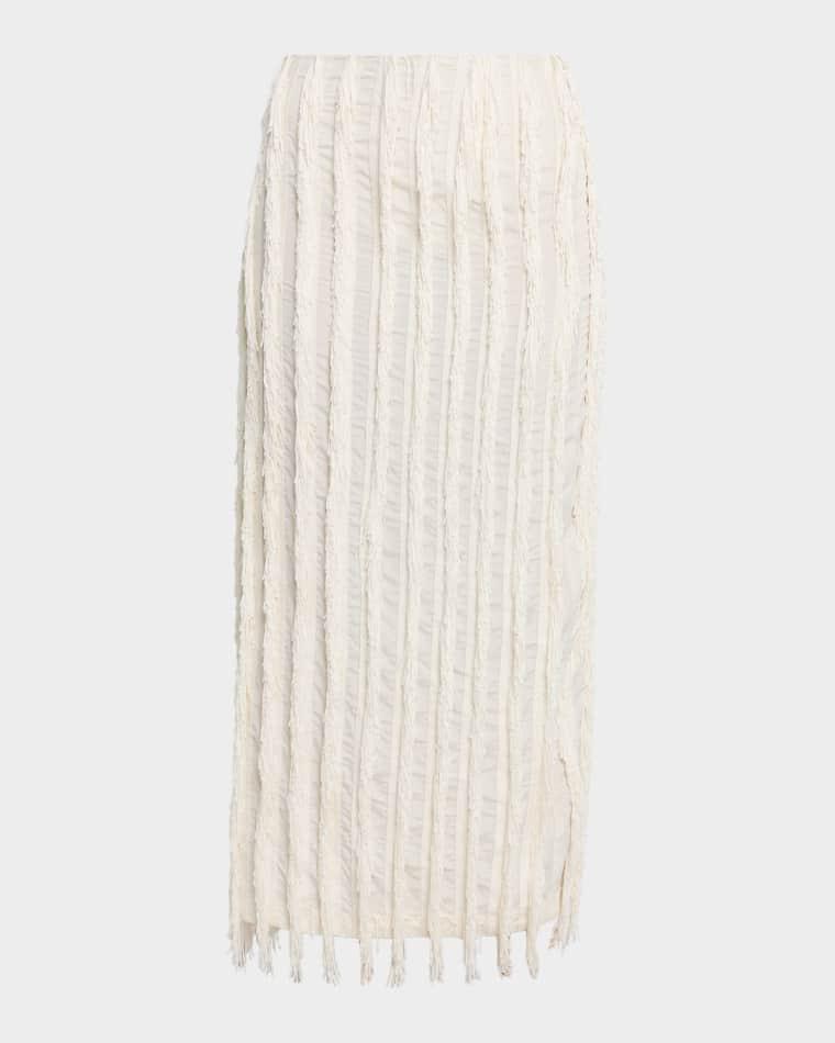 Merino Wool/Silk Pleated Maxi Skirt by ZANKOV