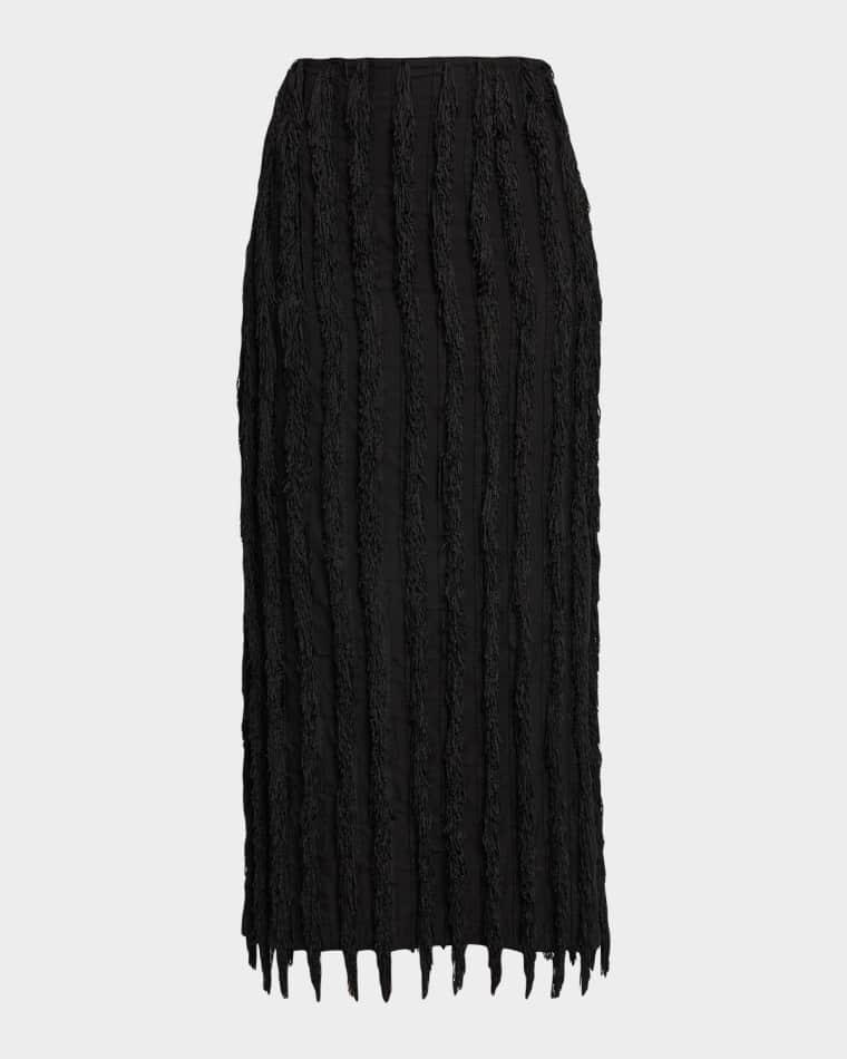 Merino Wool/Silk Pleated Maxi Skirt by ZANKOV