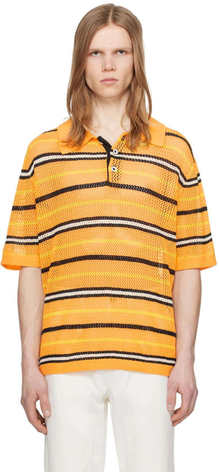 Orange Three-Button Polo by ZANKOV