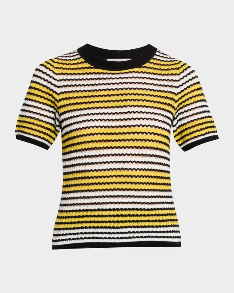 Stripe Short-Sleeve Top by ZANKOV