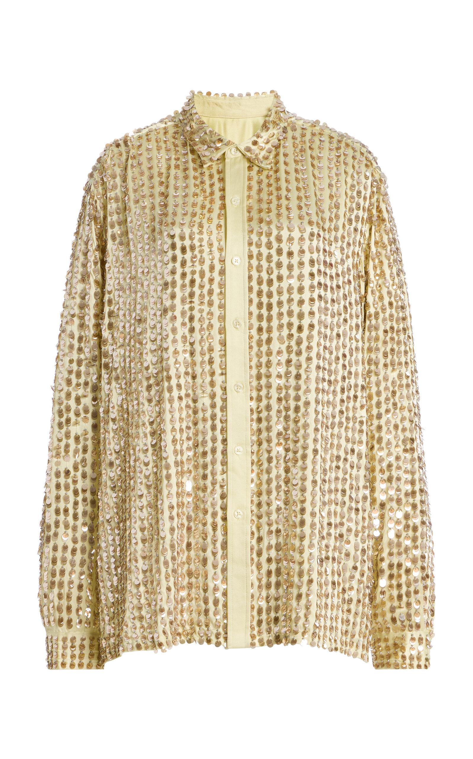 ZANKOV Gabrielle Embellished Silk-Blend Shirt -oda Operandi by ZANKOV