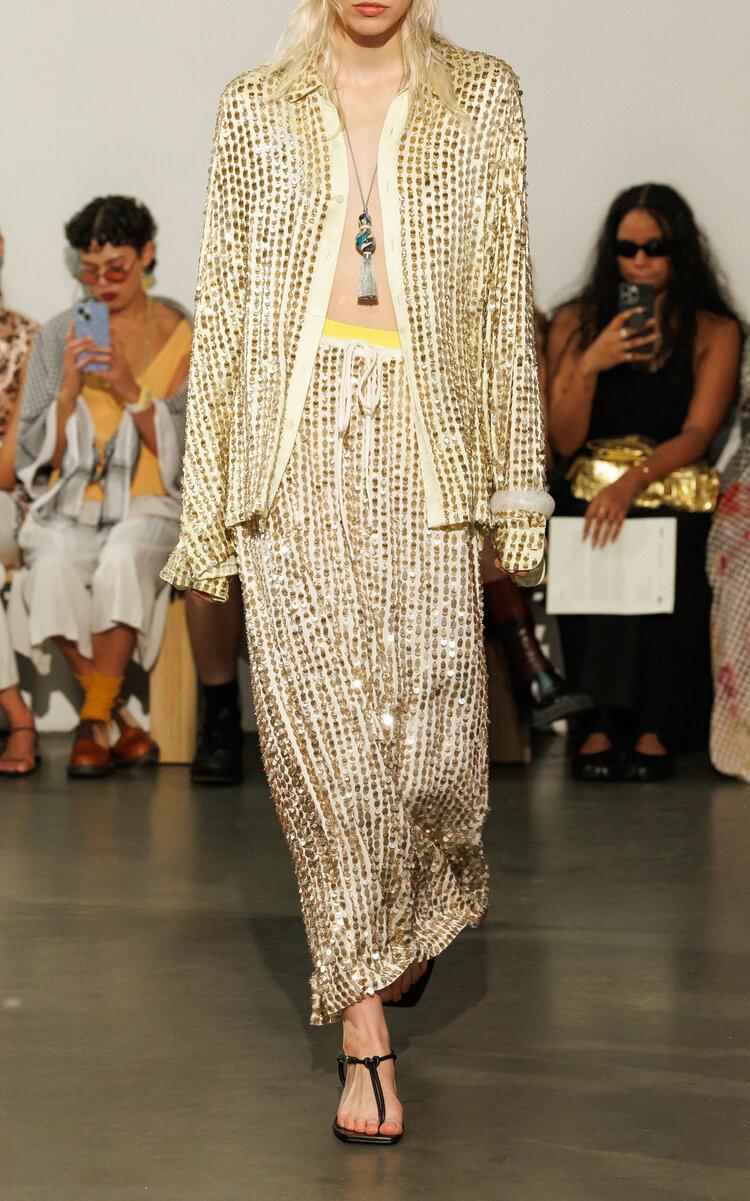 ZANKOV Marcella Embellished Stretch-Silk Maxi Skirt - Moda Operandi by ZANKOV