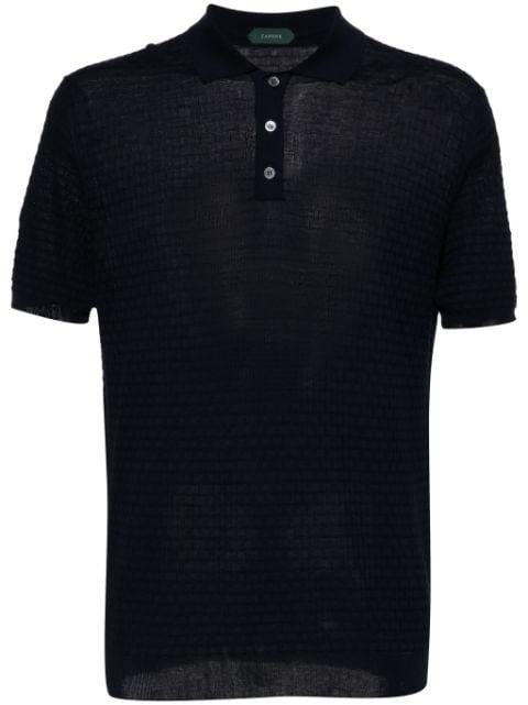 3D-knit cotton polo shirt by ZANONE
