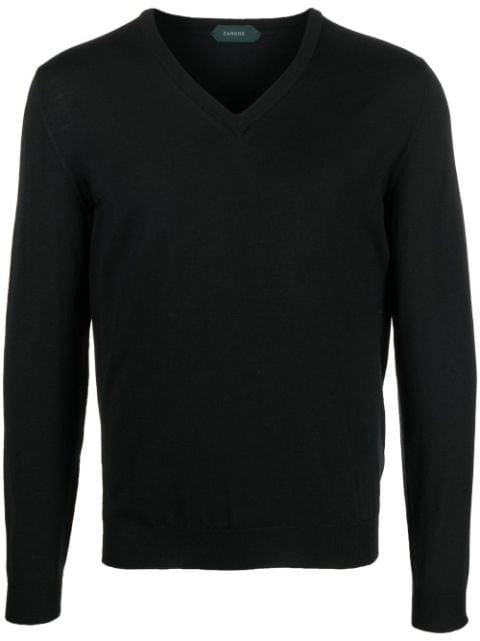 V-neck knitted jumper by ZANONE