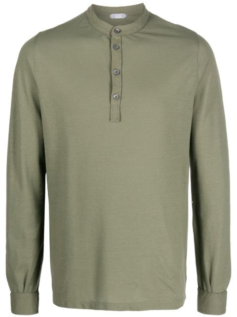 band-collar polo shirt by ZANONE