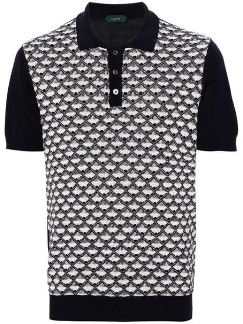 geometric-intarsia polo shirt by ZANONE