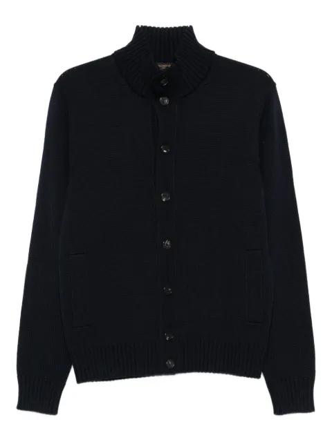 high-neck wool cardigan by ZANONE