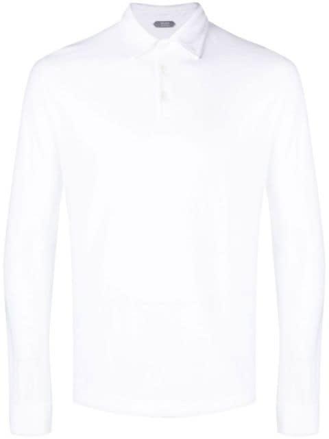 long-sleeve cotton polo shirt by ZANONE