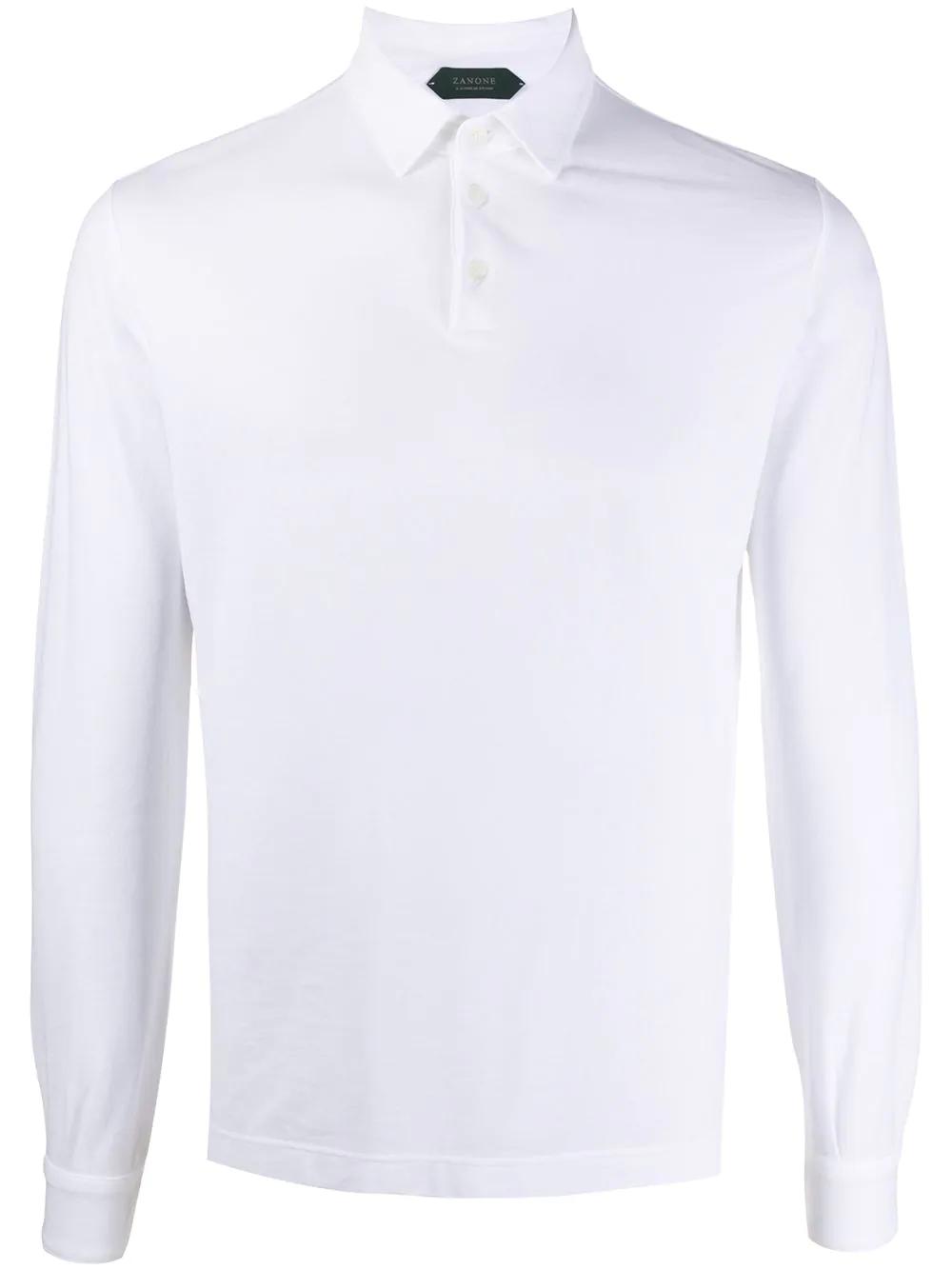 point-collar long sleeved polo shirt by ZANONE