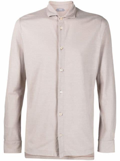 slim-cut button-down shirt by ZANONE