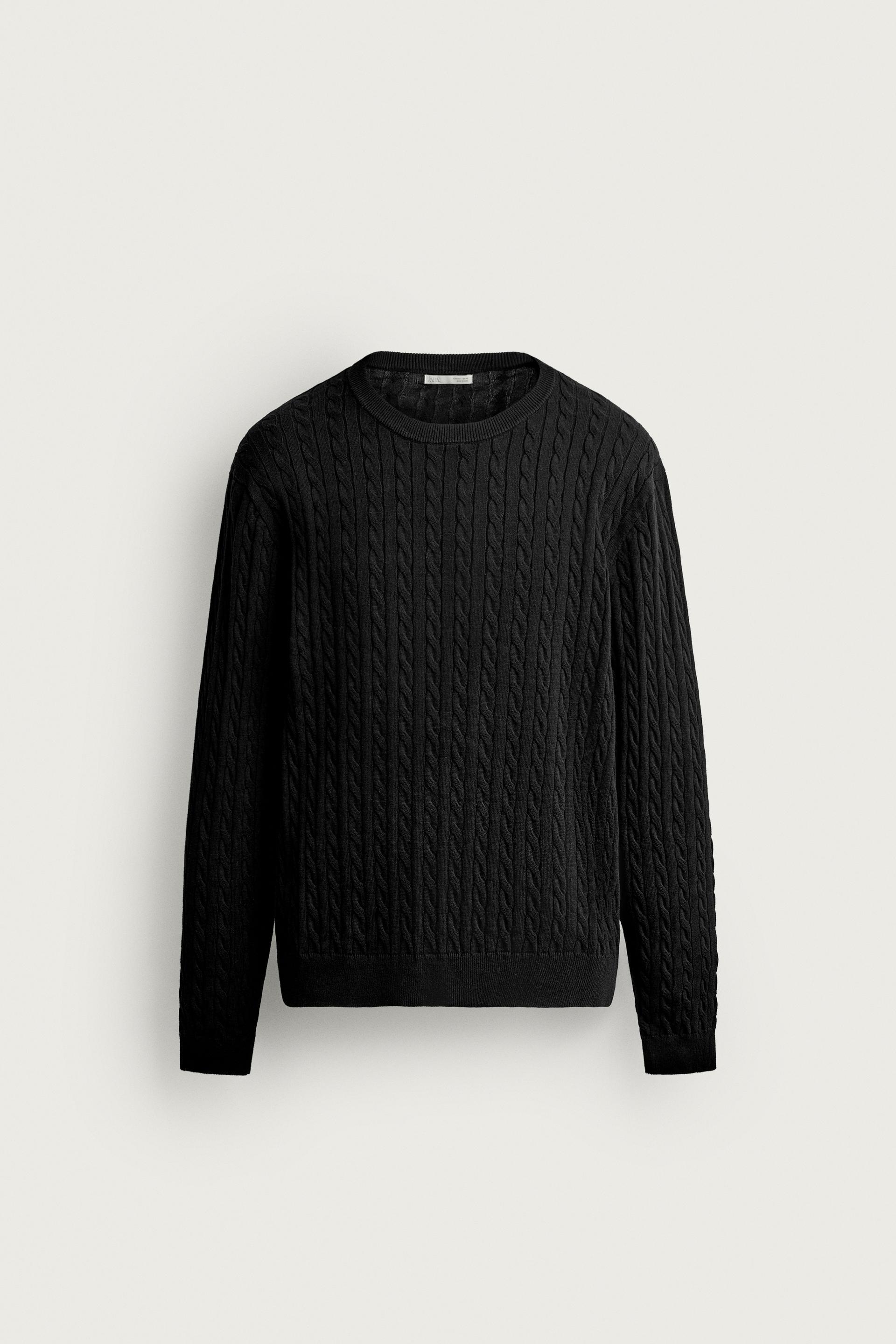 100% COTTON CABLE KNIT JUMPER by ZARA