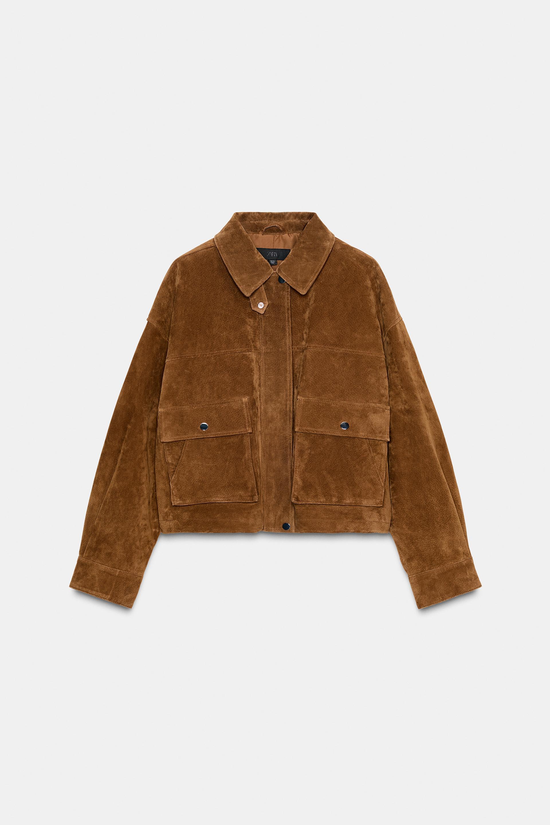 100% LEATHER BOMBER JACKET by ZARA