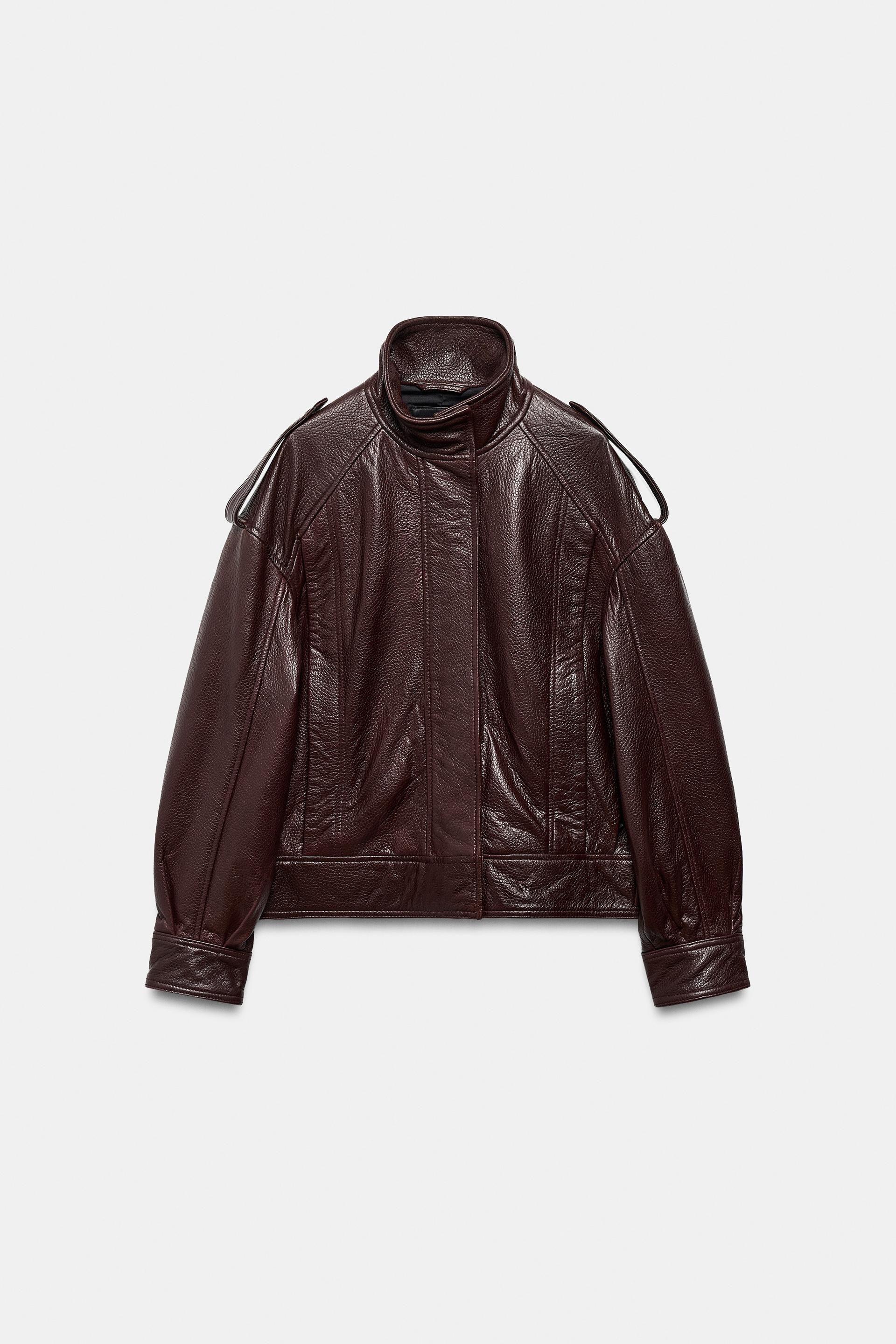 100% LEATHER BOMBER JACKET ZW COLLECTION LIMITED EDITION by ZARA
