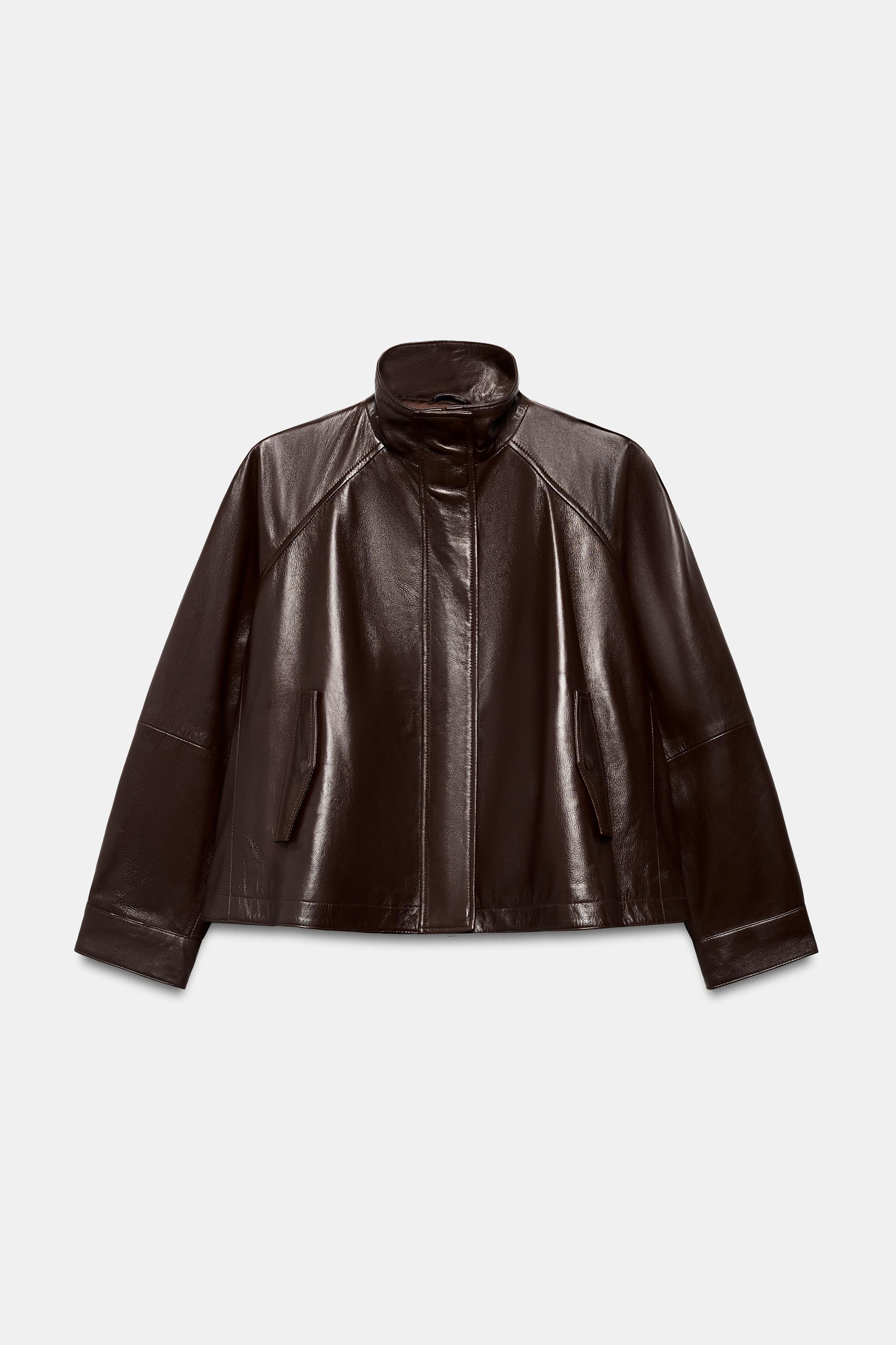 100% LEATHER BOMBER JACKET ZW COLLECTION by ZARA