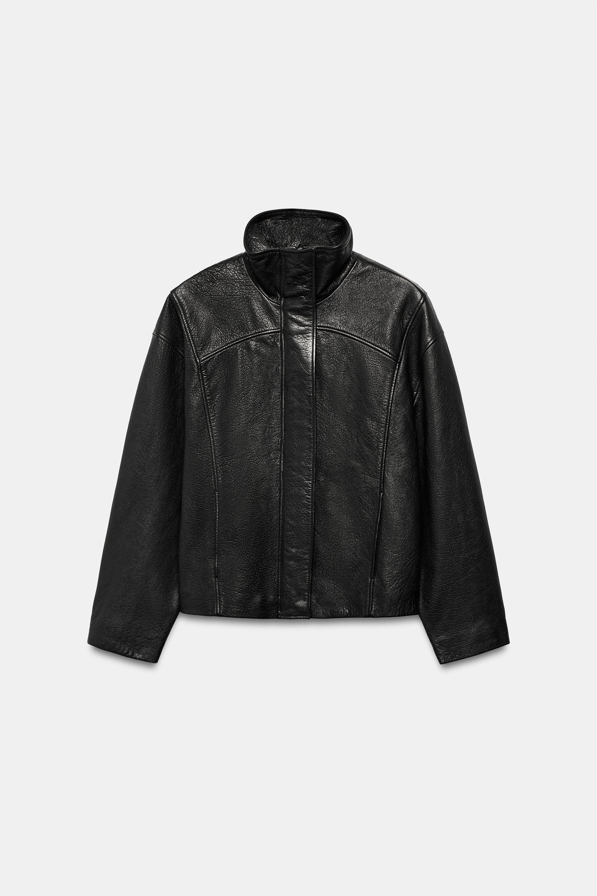 100% LEATHER OVERSIZED JACKET by ZARA