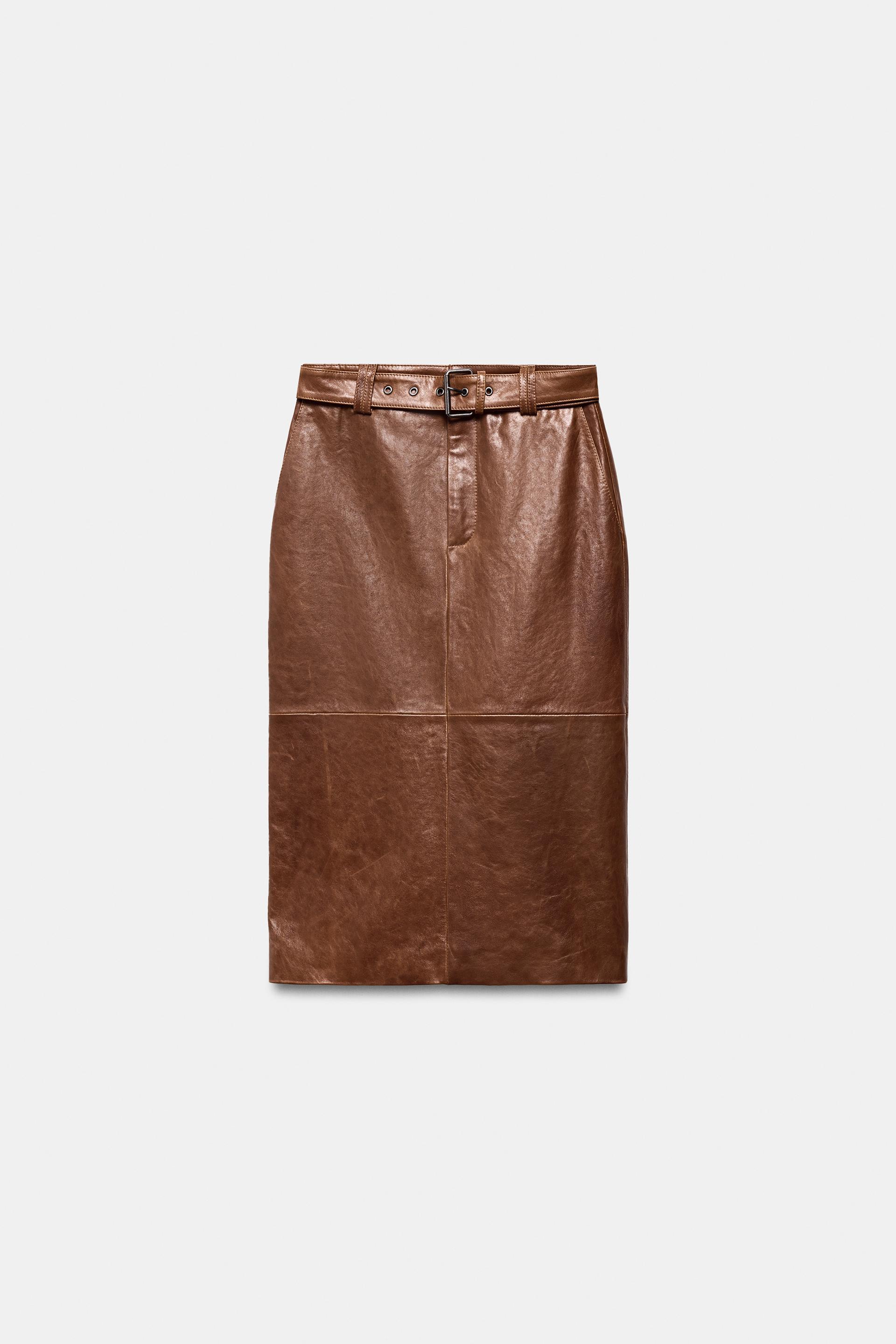 100% LEATHER PENCIL SKIRT ZW COLLECTION LIMITED EDITION by ZARA