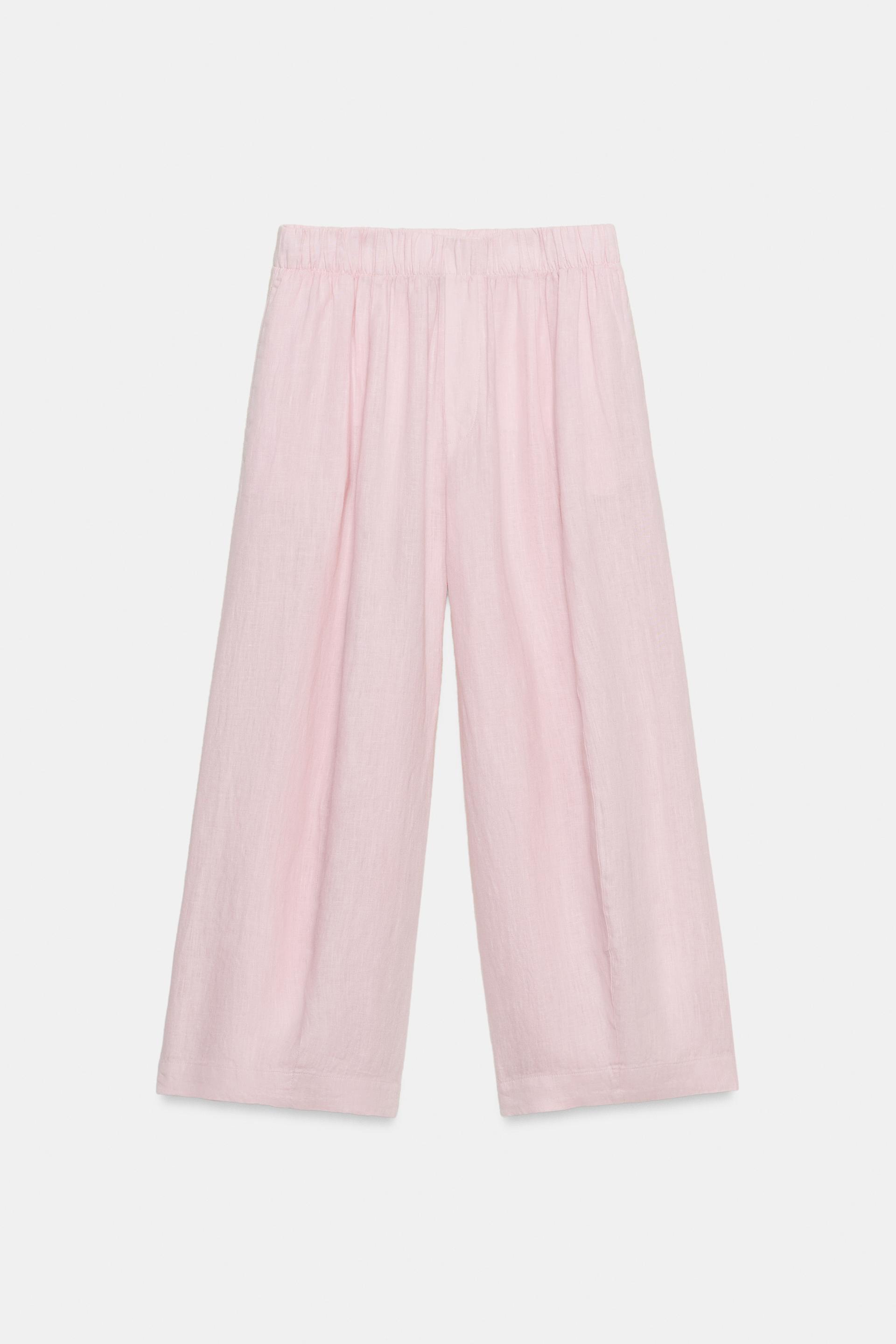 100% LINEN BARREL PANTS ZW COLLECTION by ZARA