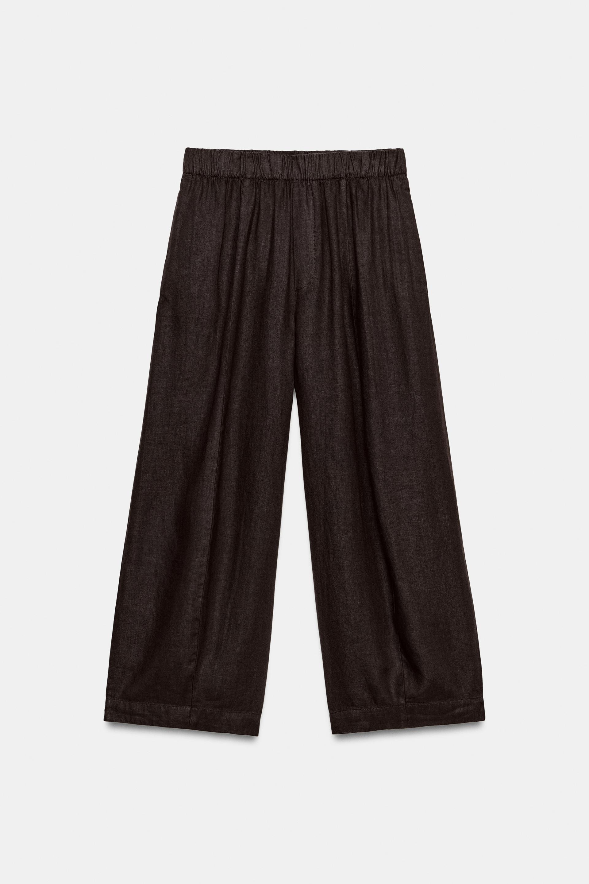 100% LINEN BARREL PANTS ZW COLLECTION by ZARA