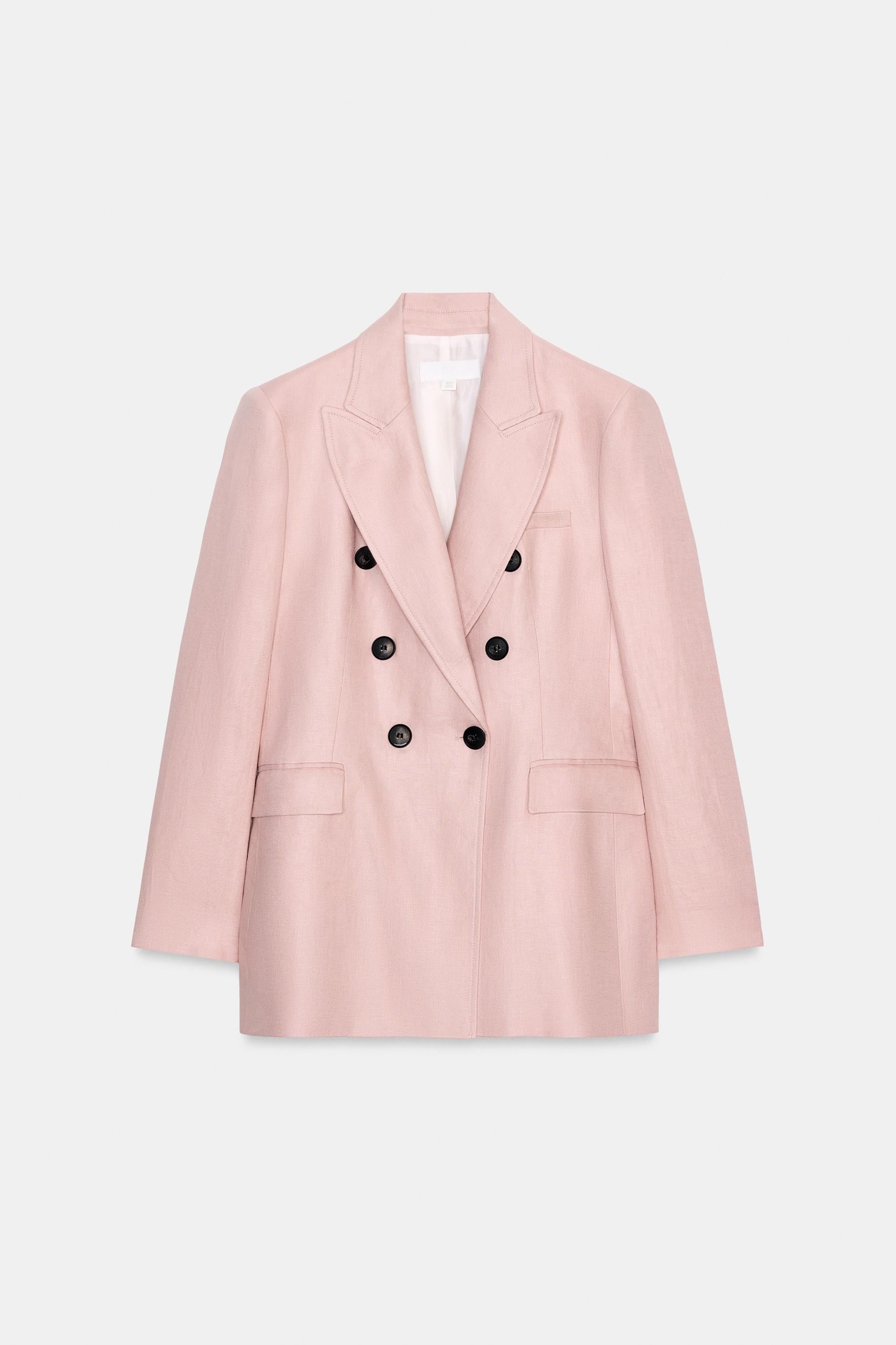 100% LINEN DOUBLE-BREASTED BLAZER by ZARA
