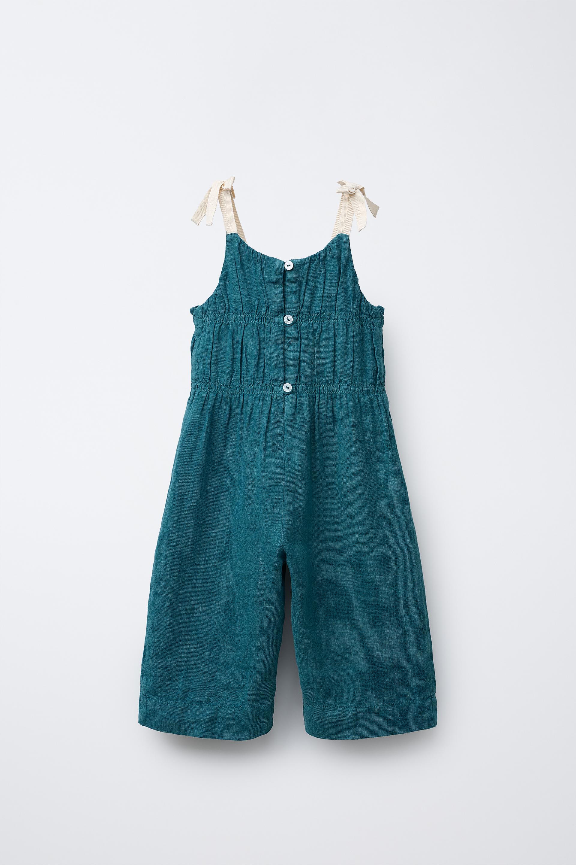 100% LINEN LONG OVERALLS by ZARA