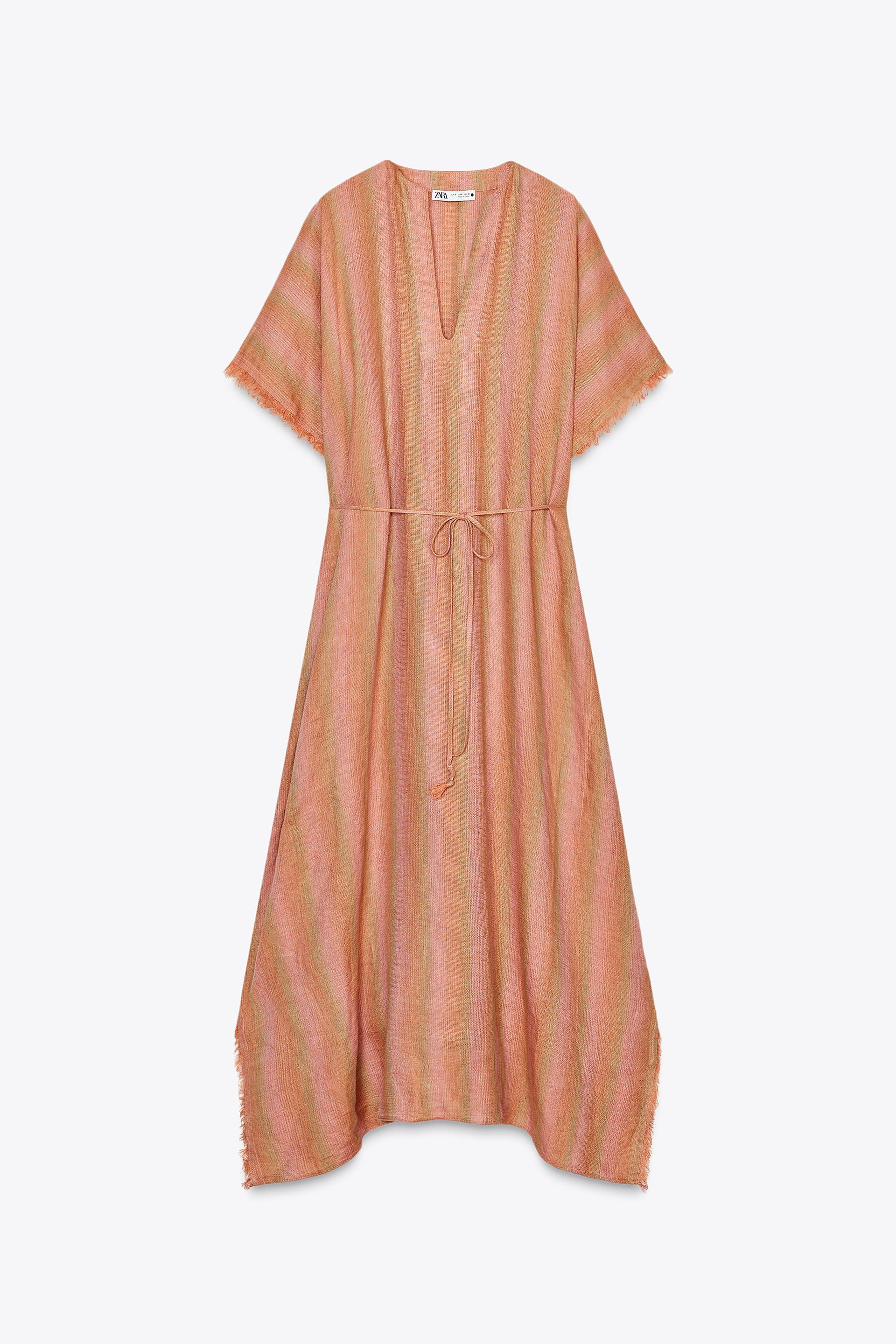 100% LINEN MULTI-POSITION KAFTAN DRESS ZW COLLECTION by ZARA 100% LINEN MULTI-POSITION KAFTAN DRESS ZW COLLECTION by ZARA