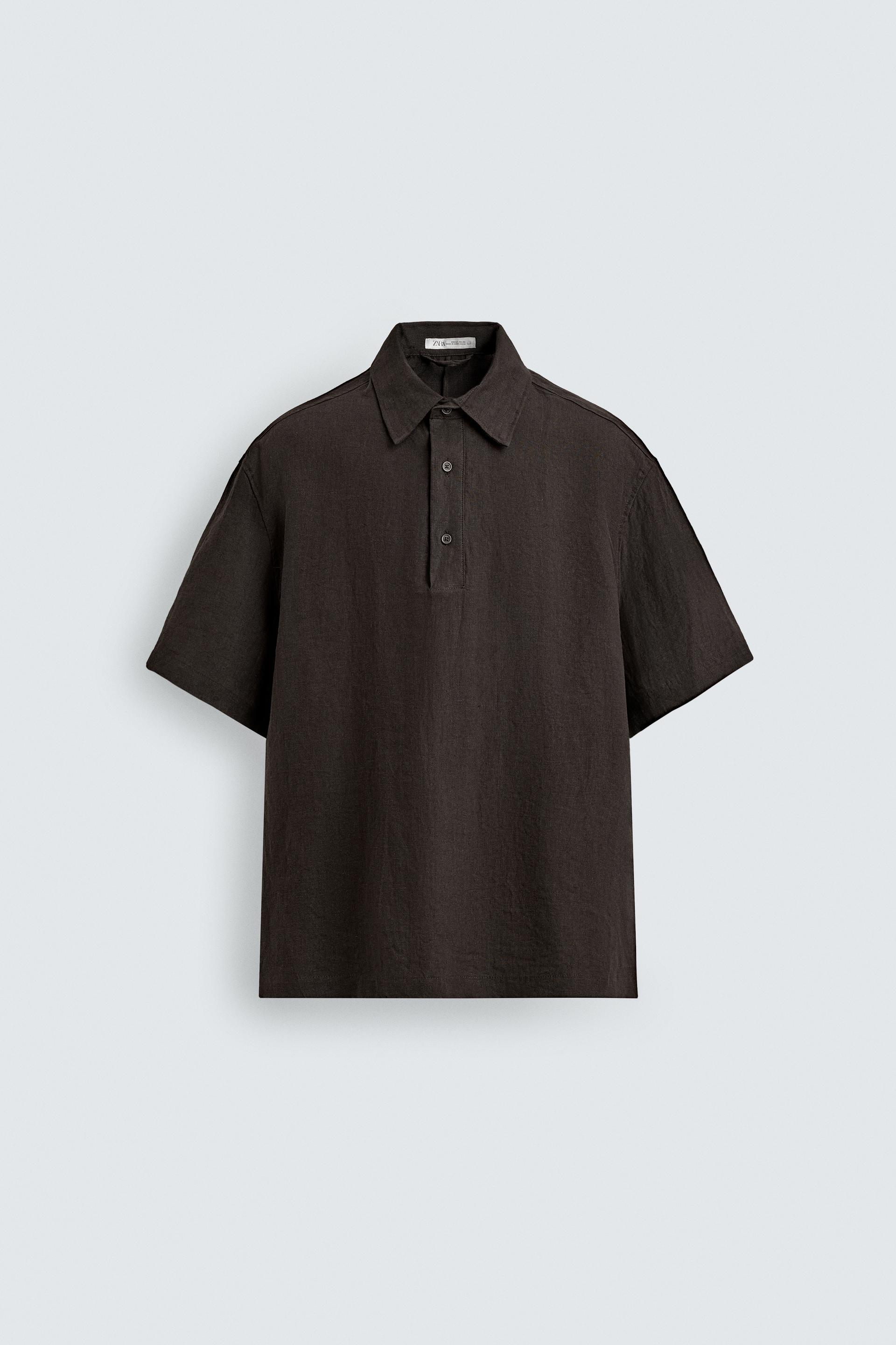 100% LINEN POLO SHIRT by ZARA