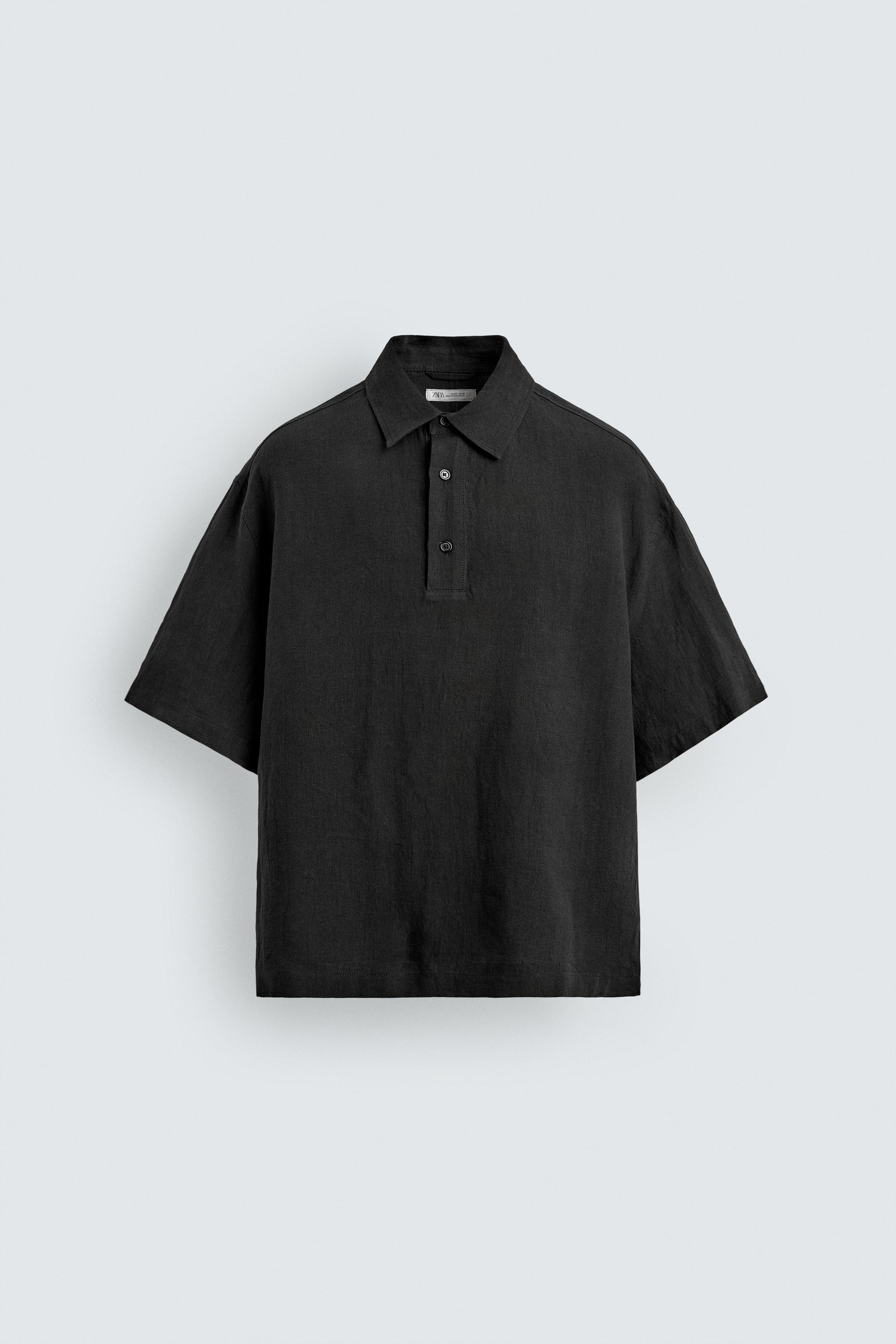 100% LINEN POLO SHIRT by ZARA