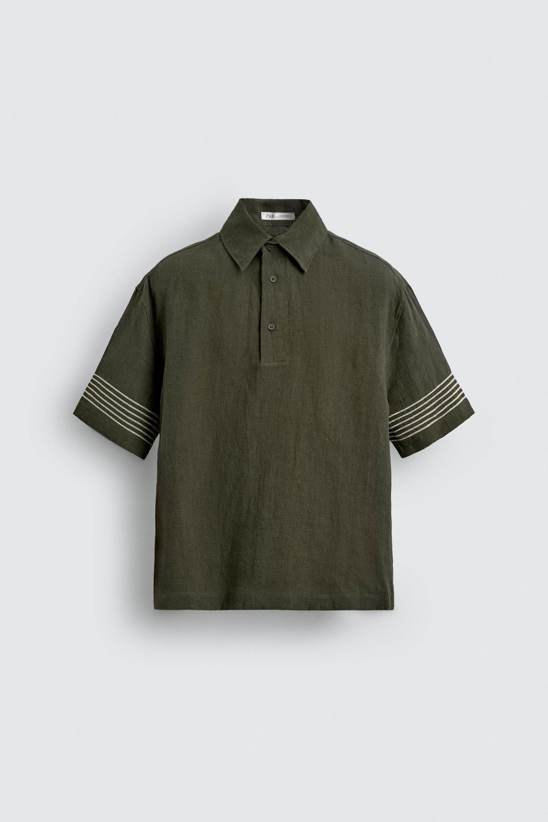 100% LINEN POLO SHIRT by ZARA