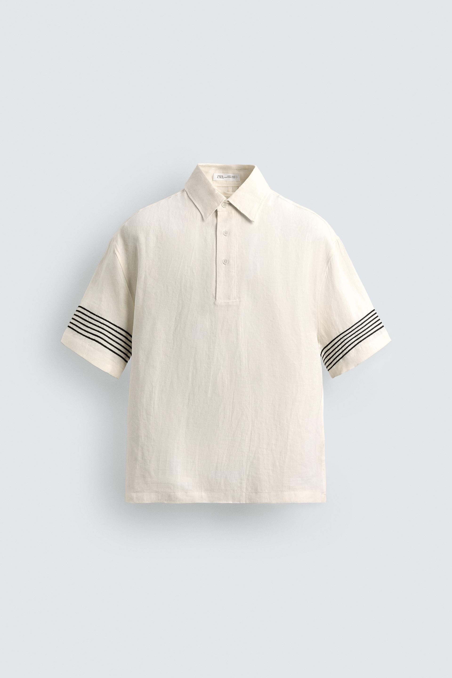 100% LINEN POLO SHIRT by ZARA
