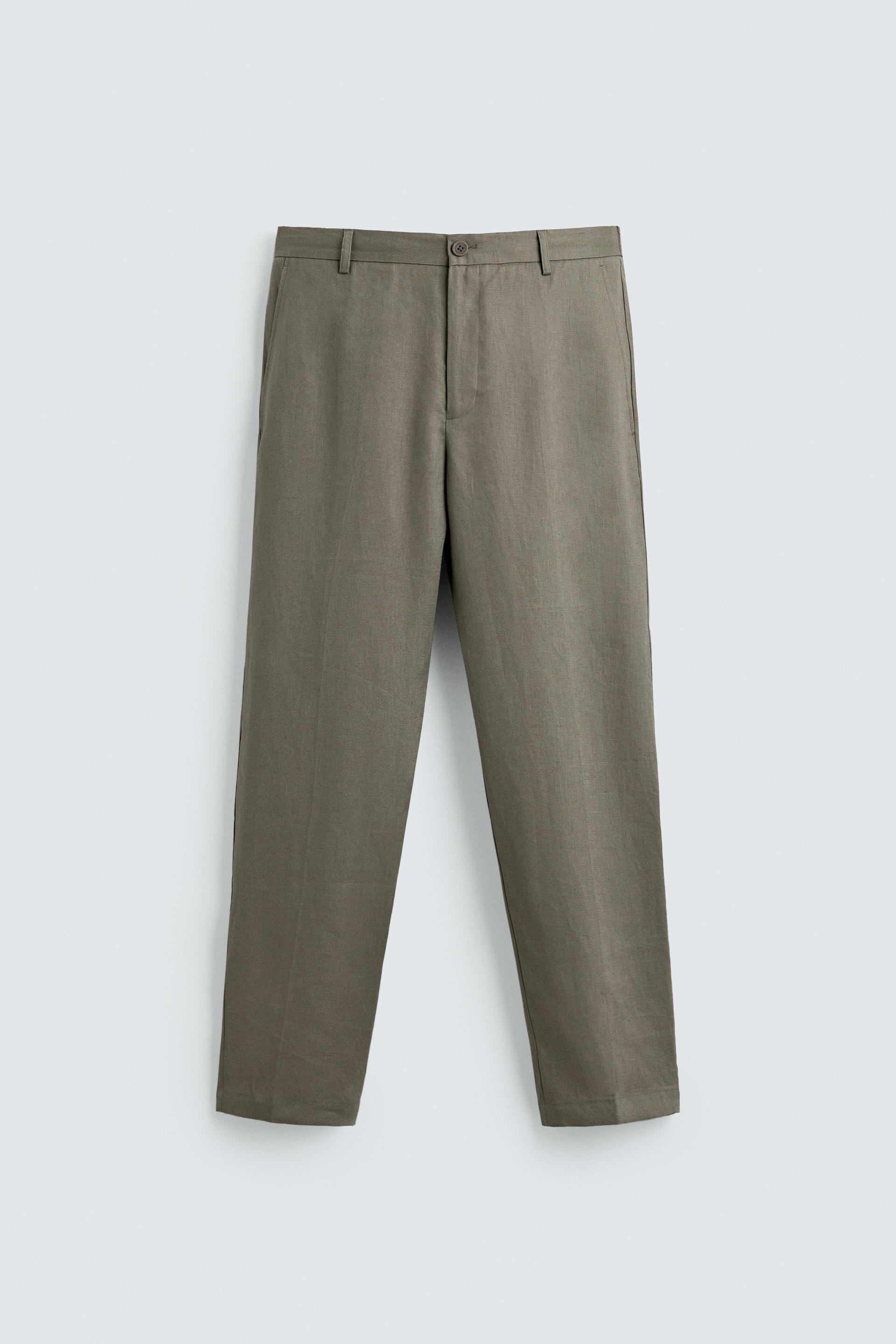 100% LINEN REGULAR FIT PANTS by ZARA