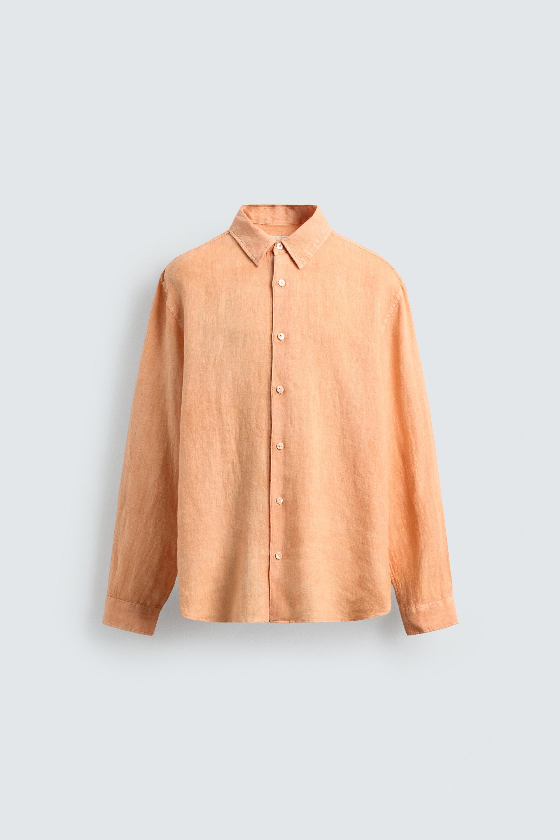 100% LINEN REGULAR FIT SHIRT by ZARA